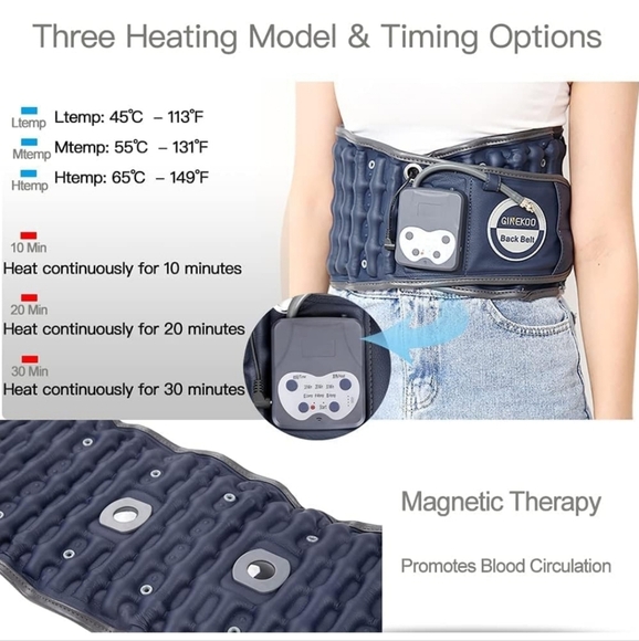 NIB spinal lumbar decompression air traction belt with heat‎ adjustable Gineckoo - Picture 2 of 16
